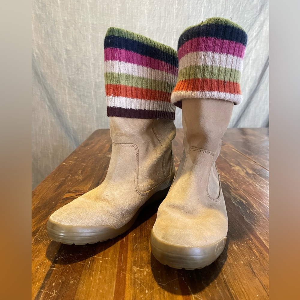 Coach Tatum Boots. Leather and Wool, tan, size 8.5